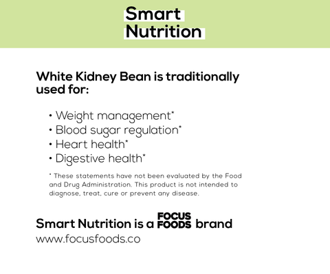 SMART NUTRITION White Kidney Bean - 10:1 Extract - 600mg per Serving - 120 Capsules / 60 Servings